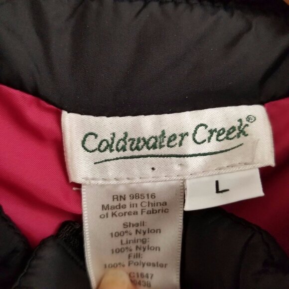 Coldwater Creek BREAST CANCER PINK RIBBON Womens Quilted Vest Puffy Sz L - Picture 3 of 7